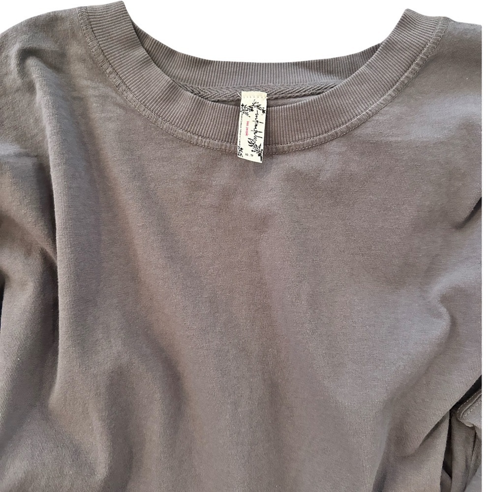 Free People Intimately NWOT Long Sleeve Crewneck Tee Gray Women’s Size XS - Picture 3 of 6